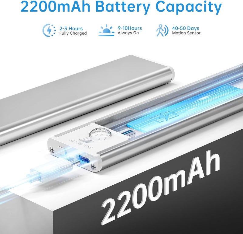 SUNLY Under Cabinet Lighting,74 LED 2200mAh Rechargeable,Motion Sensor Light,3 Colors Dimmable,Magnetic Closet Lights,Indoor Night Lights for Kitchen Bedroom Stairs 5 Pack - Image 4